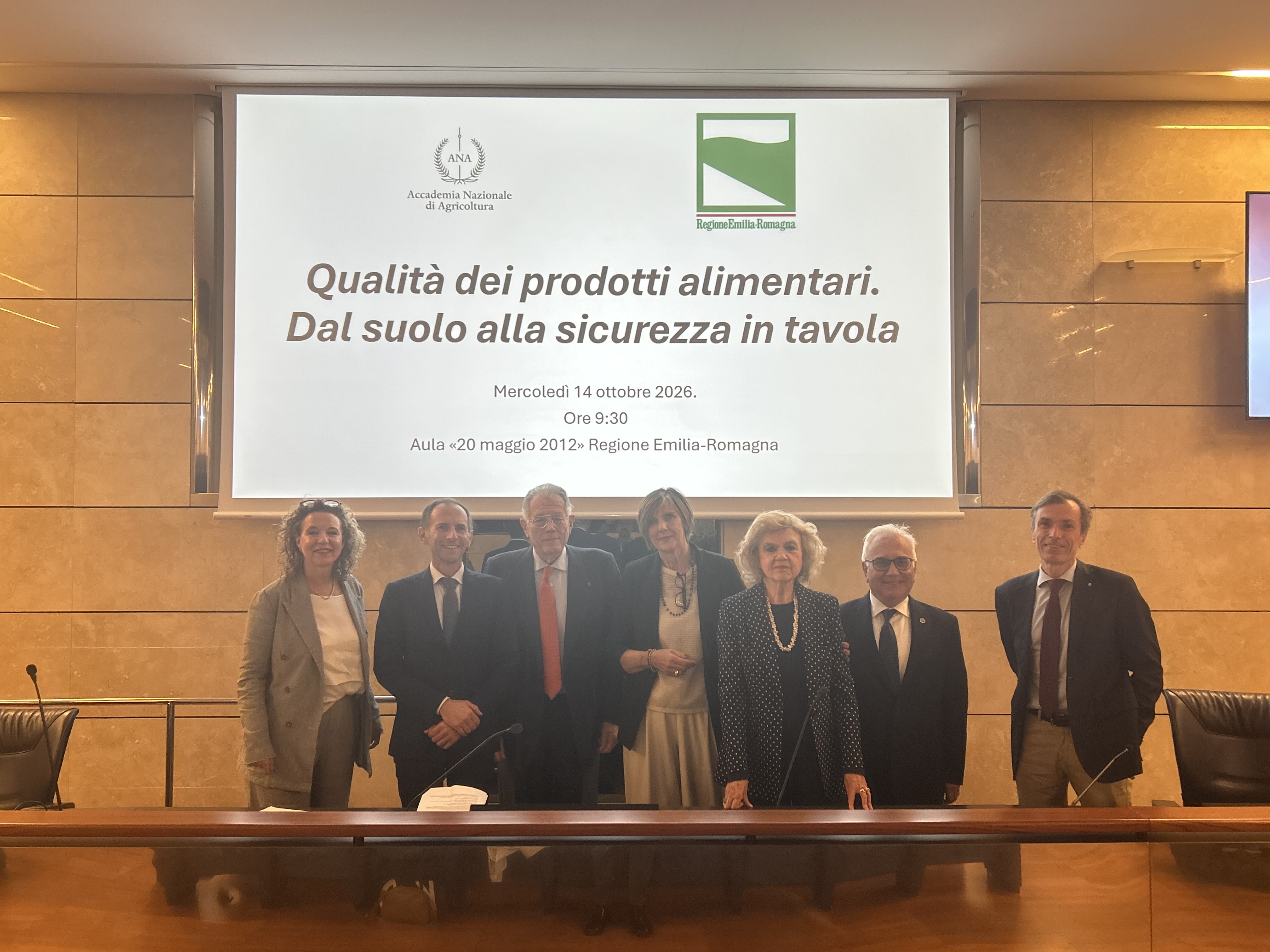 Relatori del convegno “Qualità dei prodotti alimentari. Dal suolo alla sicurezza in tavola”