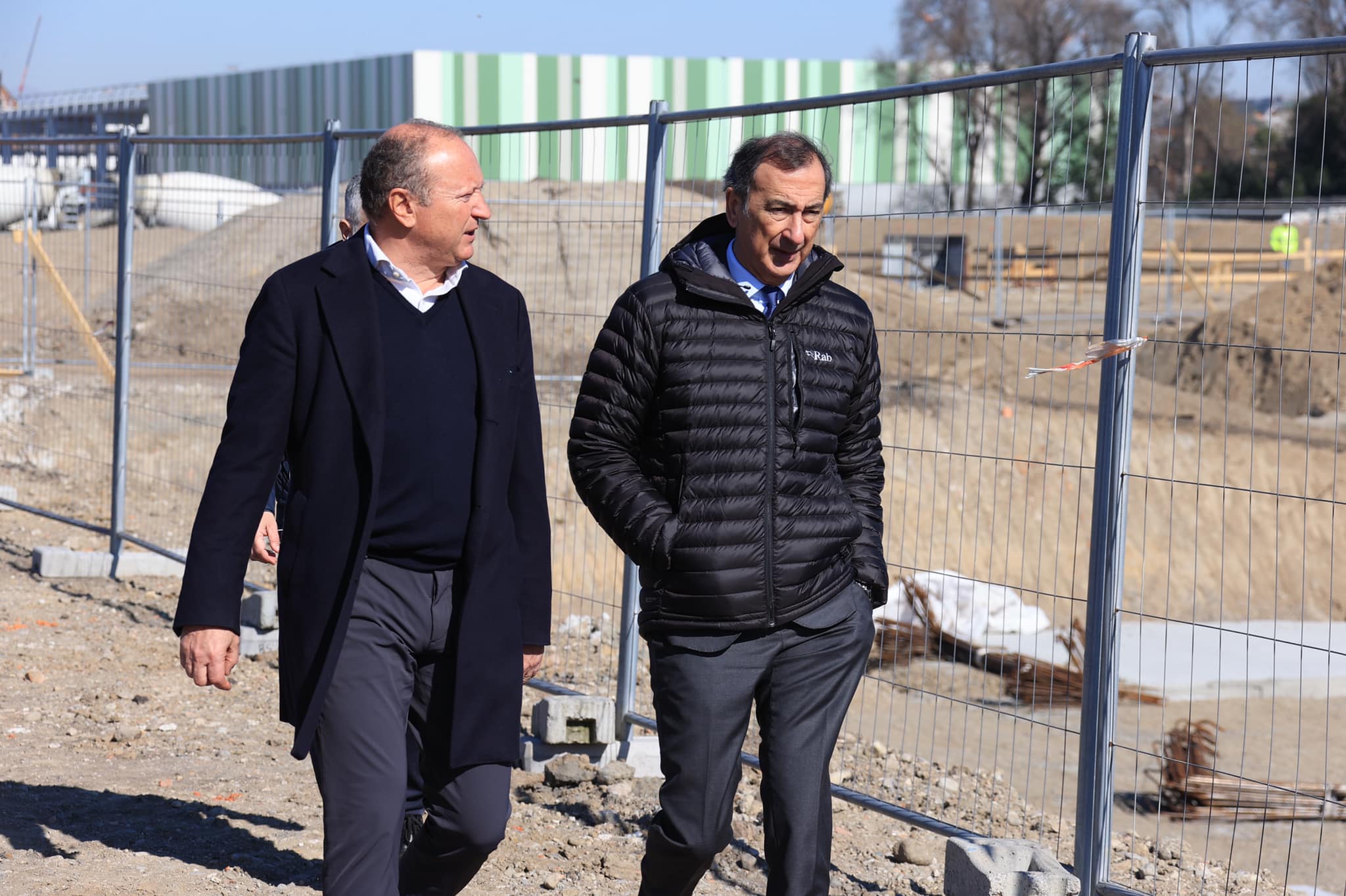 Accompagnato dal presidente di Sogemi Ferrero, il sindaco di Milano Sala verifica lo stato dei lavori di sviluppo del Mercato agroalimentare di Milano Foody