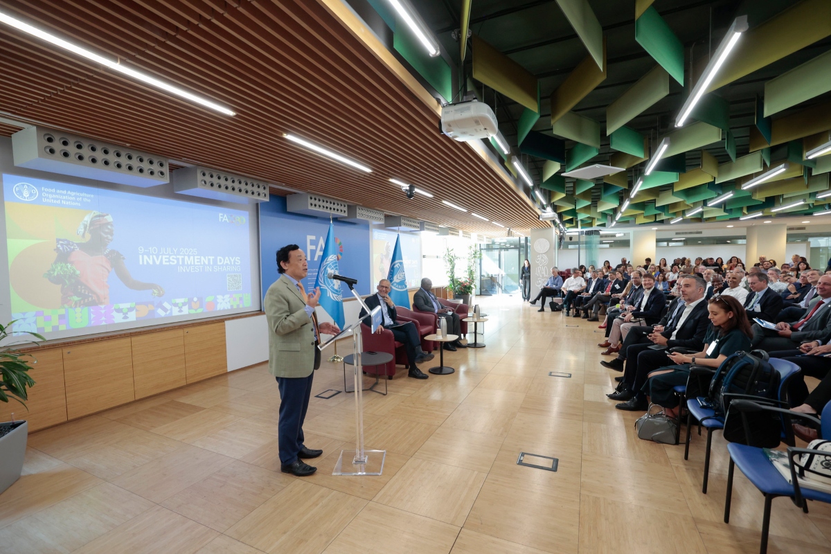 Il direttore generale QU Dongyu interviene alla riunione degli Investment Days 2025 della Fao