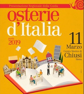 Copertina guida "Osterie d'Italia 2019" di Slow Food Editore