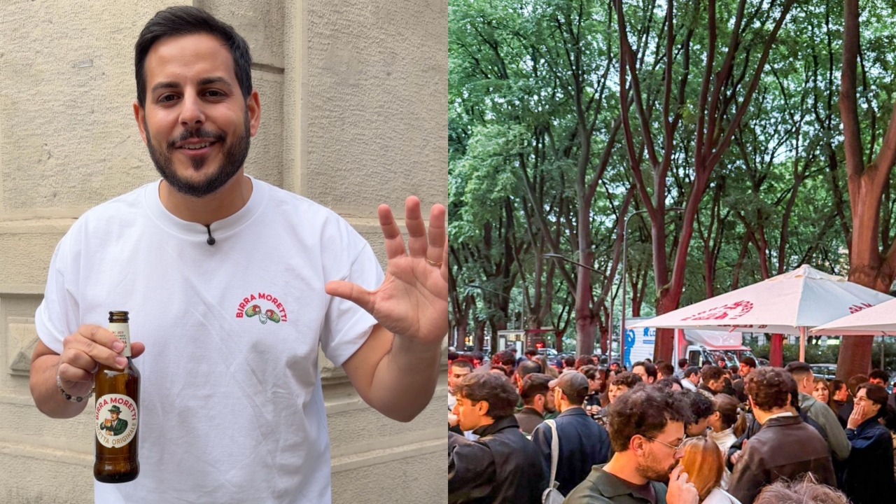 Birra Moretti a Napoli. A sinistra: Stefano Maiolica, content creator e imprenditore digitale
