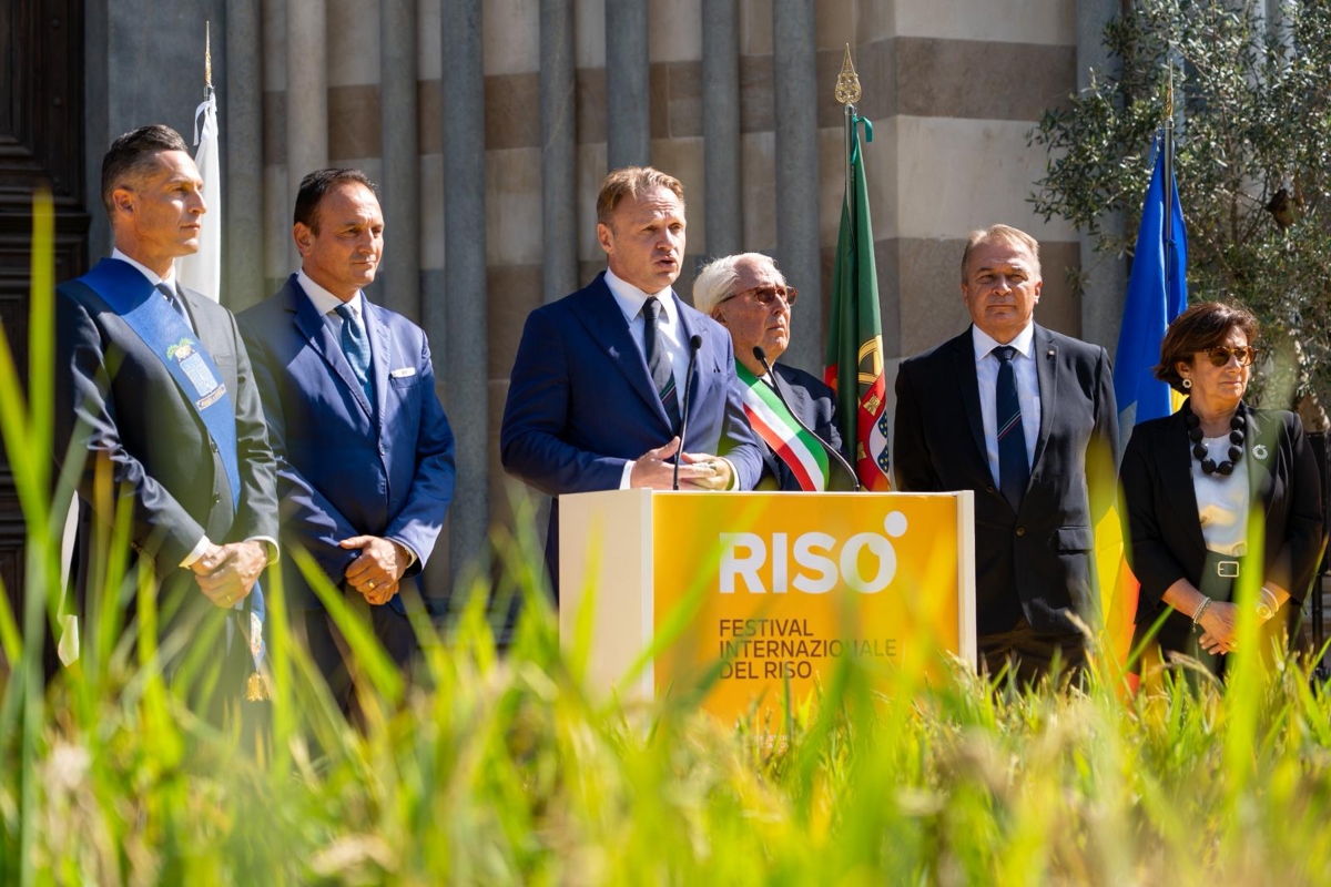 Il ministro dell'Agricoltura, della sovranità alimentare e delle foreste, Francesco Lollobrigida, interviene al Festival del Riso