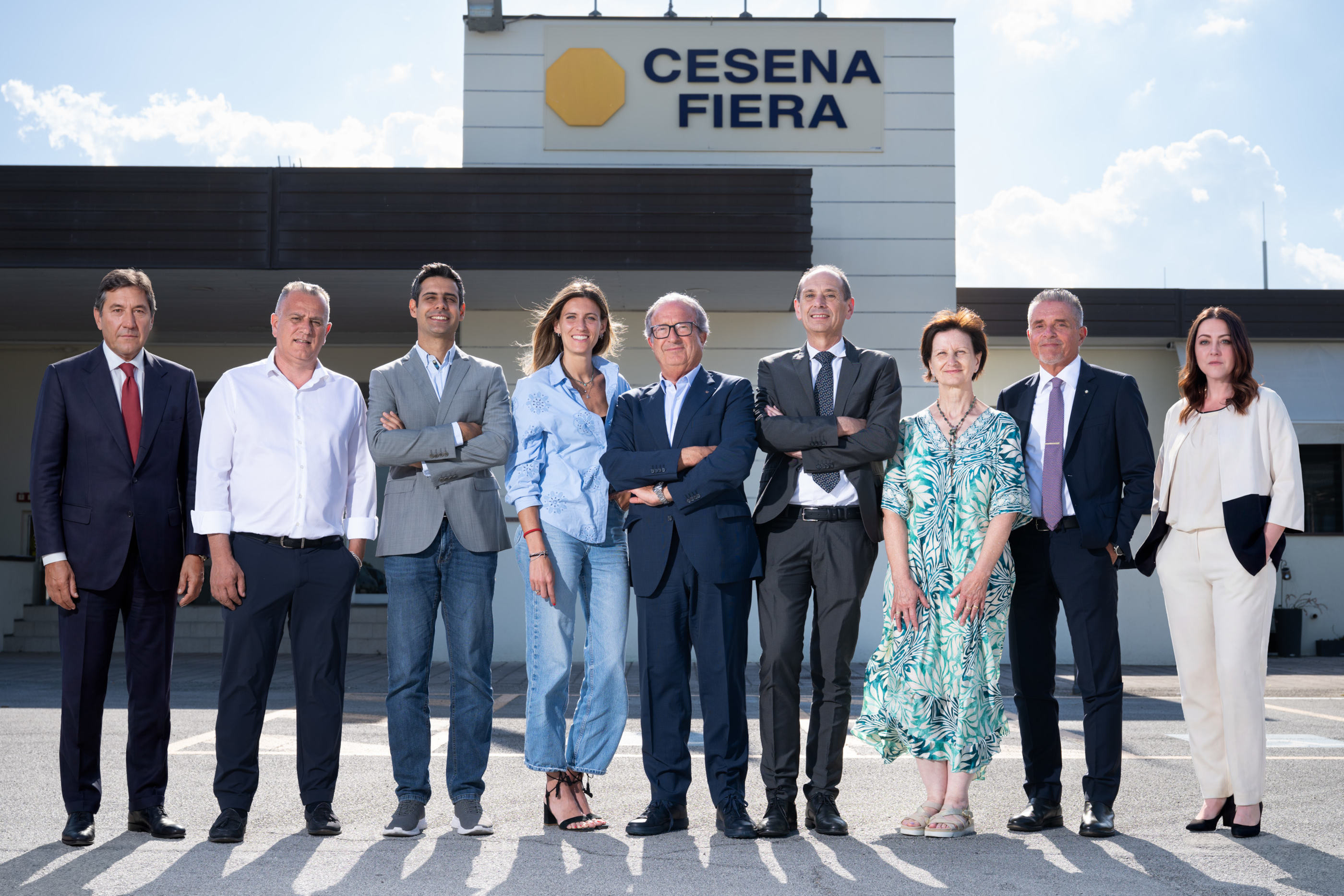 Cda Cesena Fiere: Da Sx: Lorenzo Tersi, Cristian Moretti, Marcello Guidi, Alessandra Graziani, Patrizio Neri, Carlo Costa, Maddalena Zortea, Paolo Lucchi, Valentina Borghi.