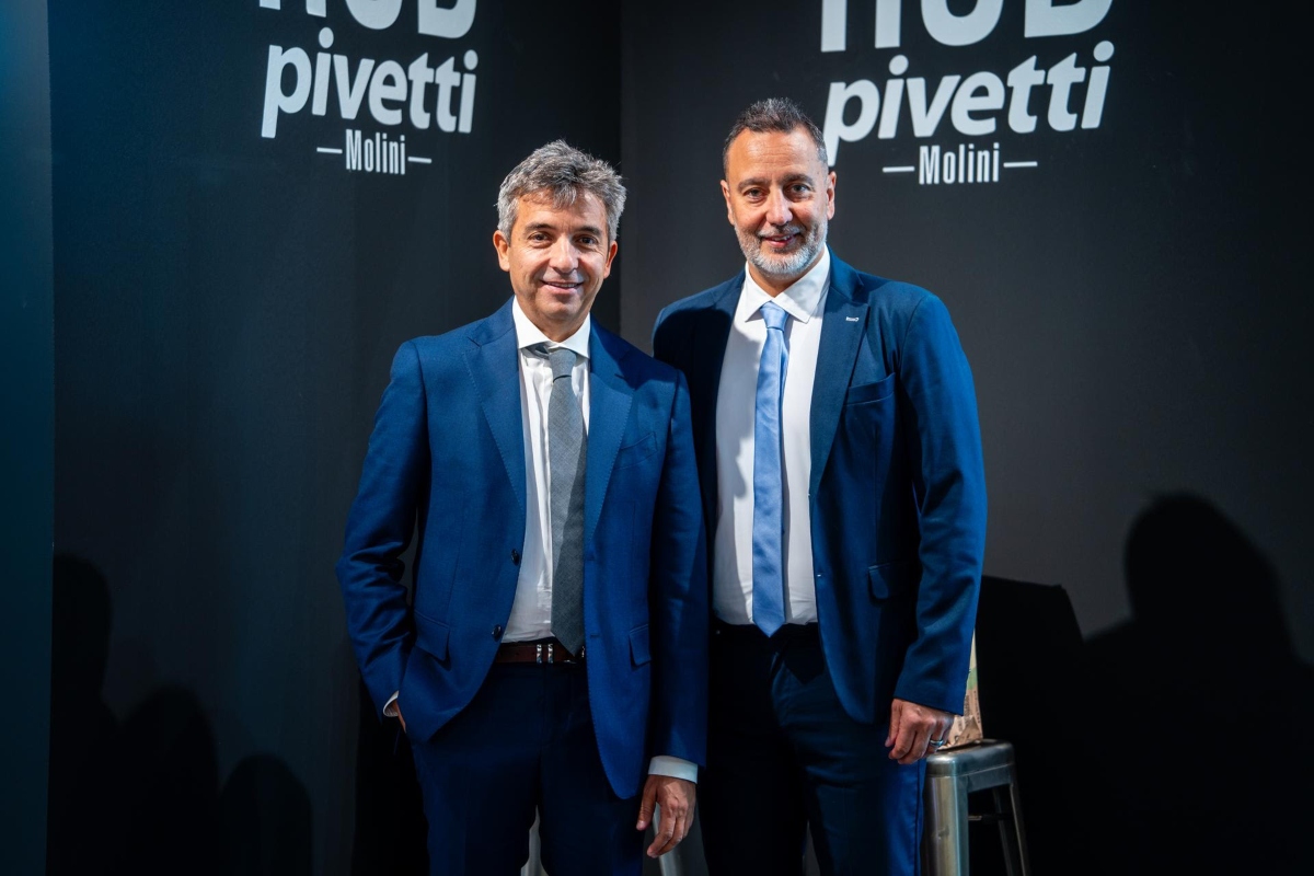Da sinistra: Gianluca Pivetti, amminstratore delegato di Molini Pivetti S.p.A., e Filippo Panini, fondatore e amministratore delegato di Pizza Leggera