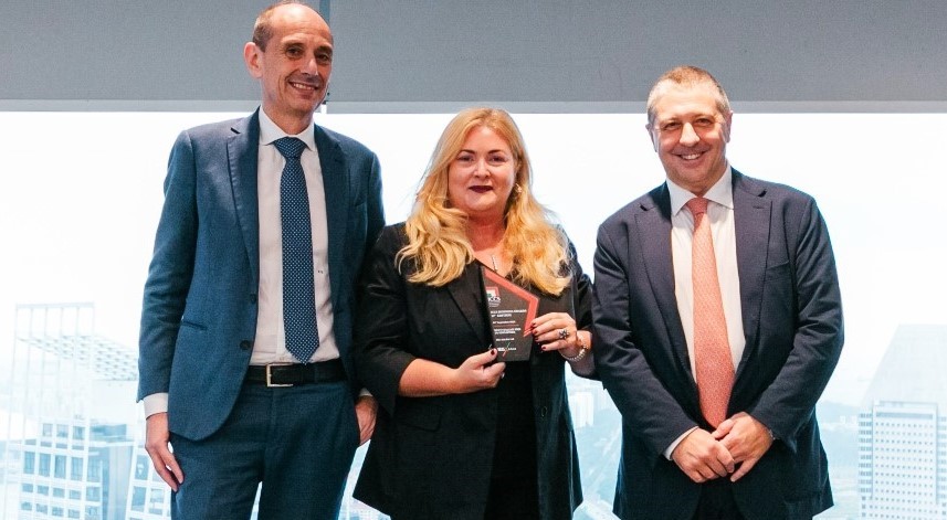 Da sinistra: Carlo Costa, Cco di Ieg; Ilaria Cicero, Ceo di Ieg Asia; Francesco Santa, International business development director di Ieg