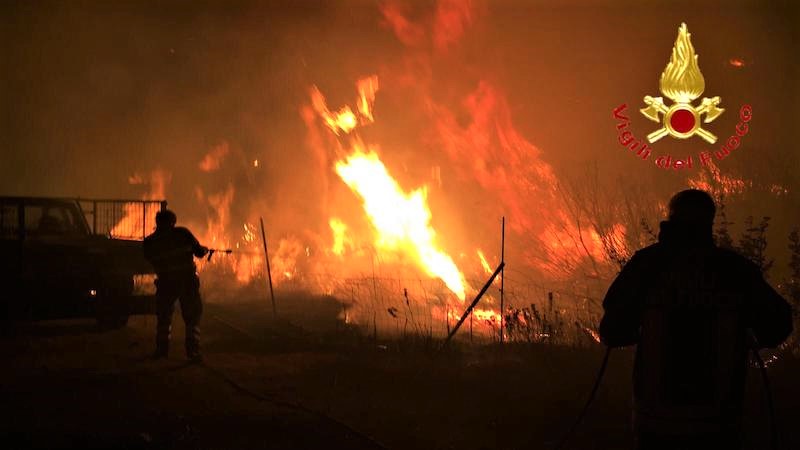 Siniscola, Sardegna: incendio nella notte fra il 28 e il 29 luglio 2019