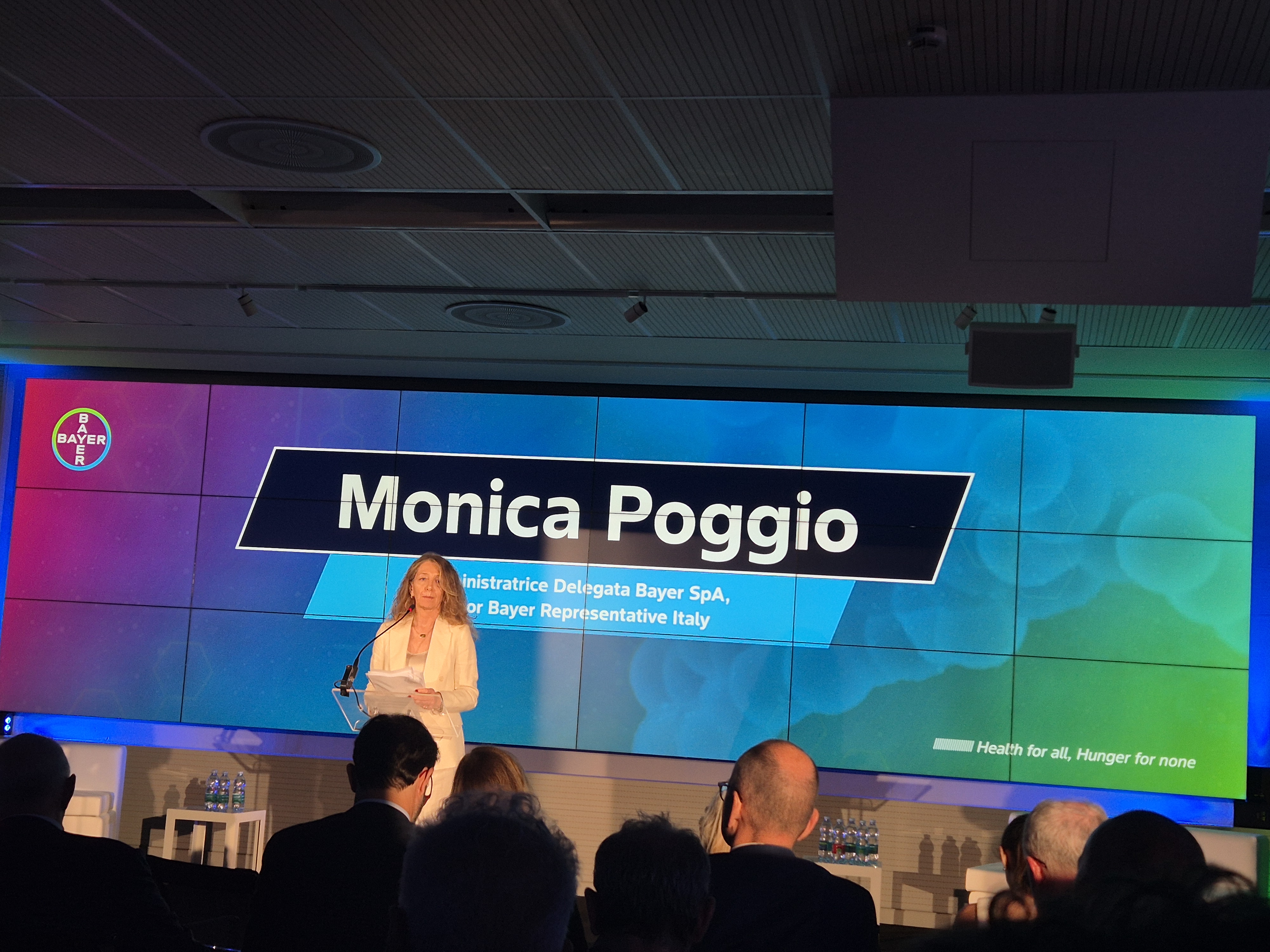 Monica Poggio AD Bayer Italia, interviene all'evento celebrativo dei 125 dell'azienda in Italia. Milano, 3/7/2025