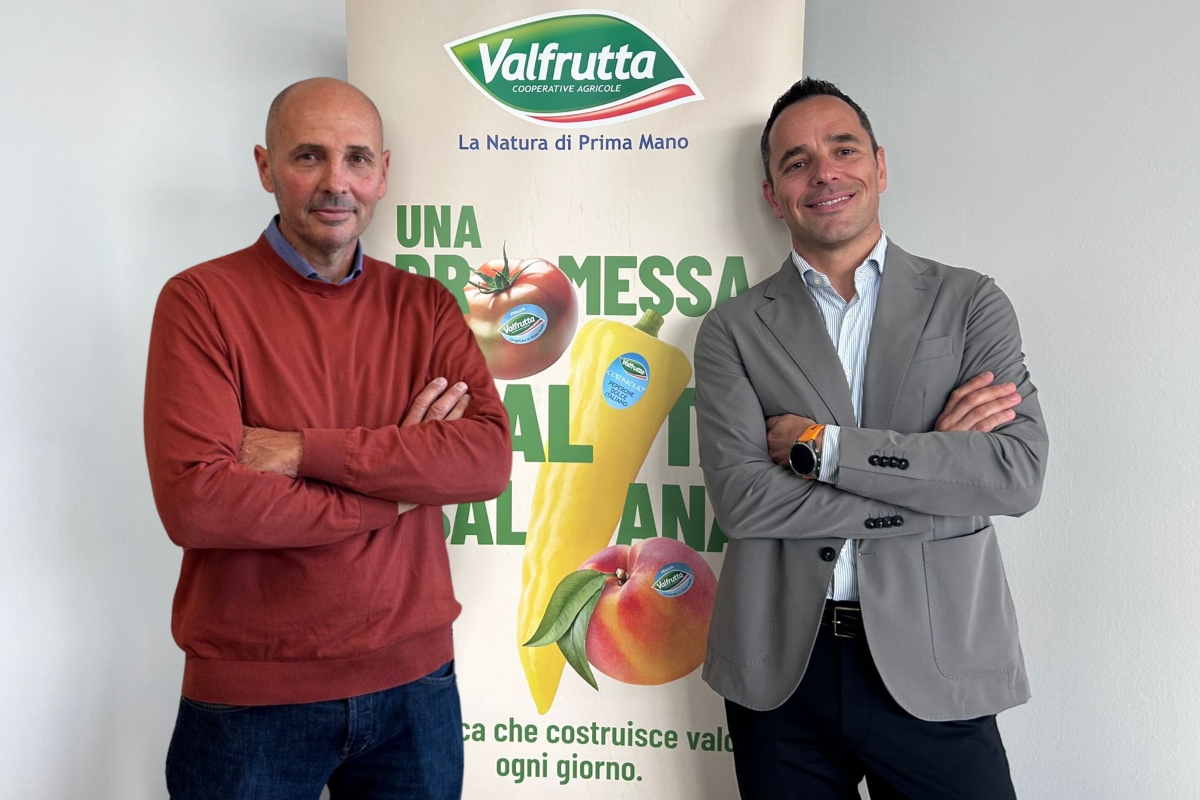 Da sinistra: Alberto Guerra e Enrico Bucchi, rispettivamente presidente e direttore generale di Valfrutta Fresco.