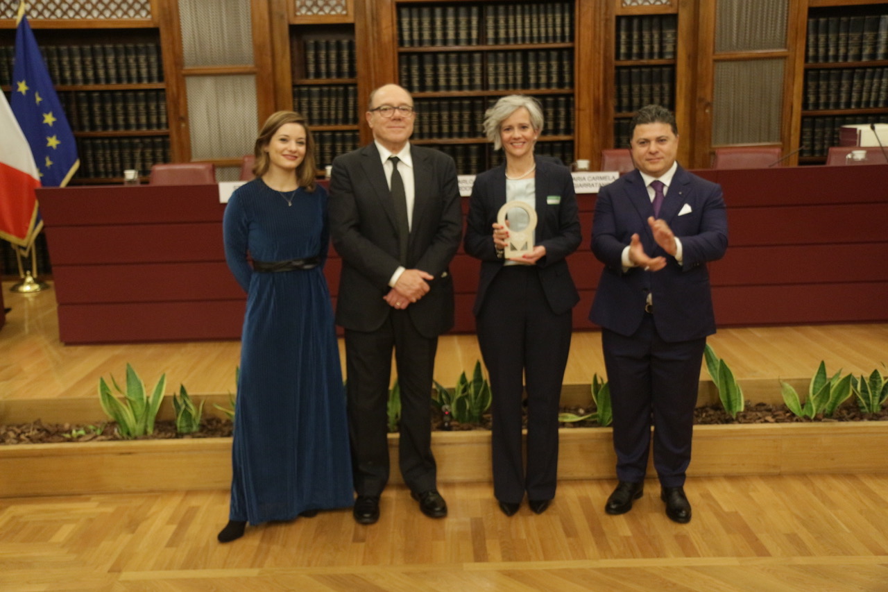 Verdiana Dell’Anna, Pres. Associazione Liber, Carlo Verdone, Francesca Bandelli, Marketing & Innovation Director Birra Peroni, Riccardo Dell’Anna, Editore RDE