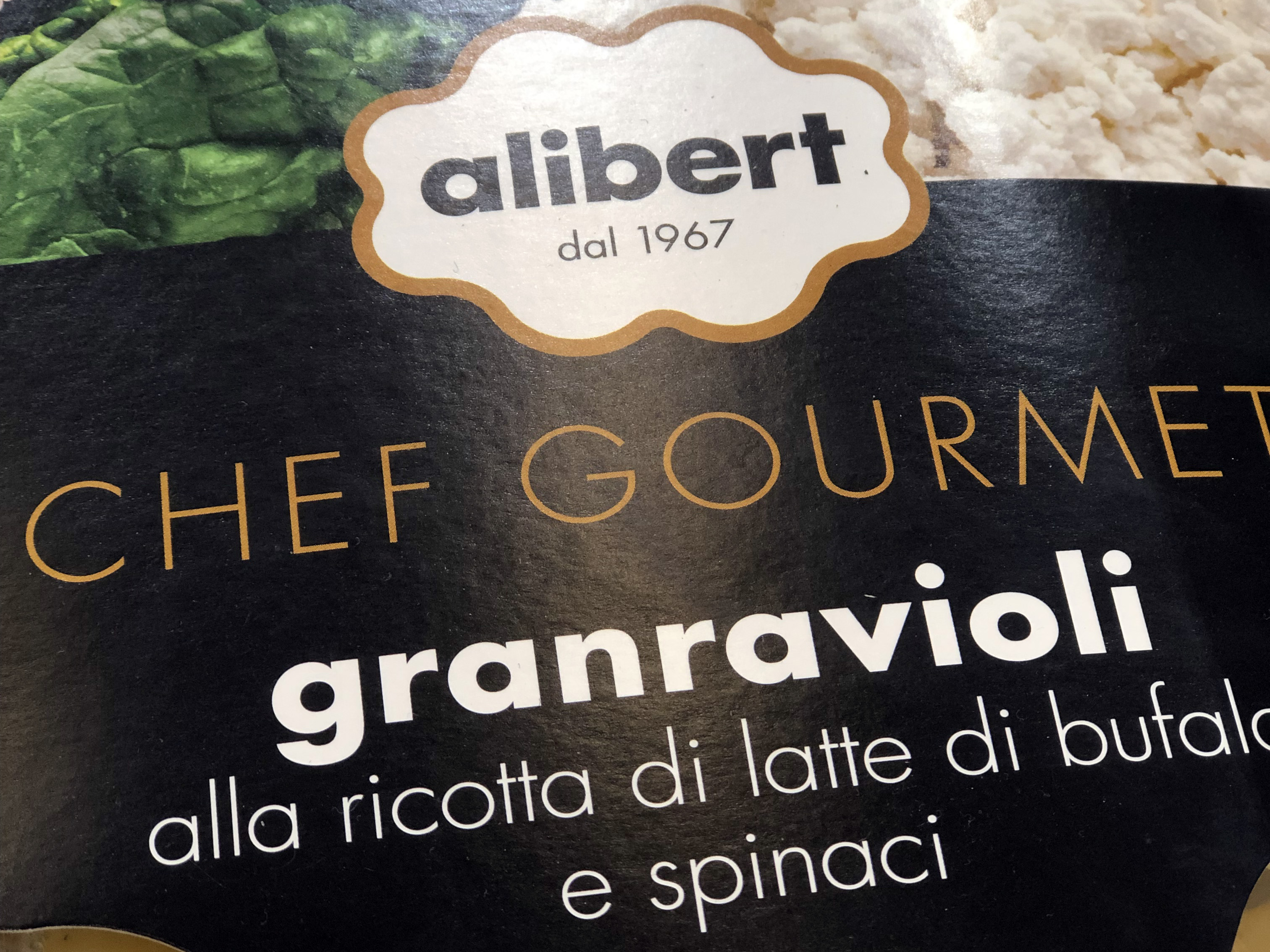 Granravioli alla ricotta di latte di bufala e spinaci Alibert