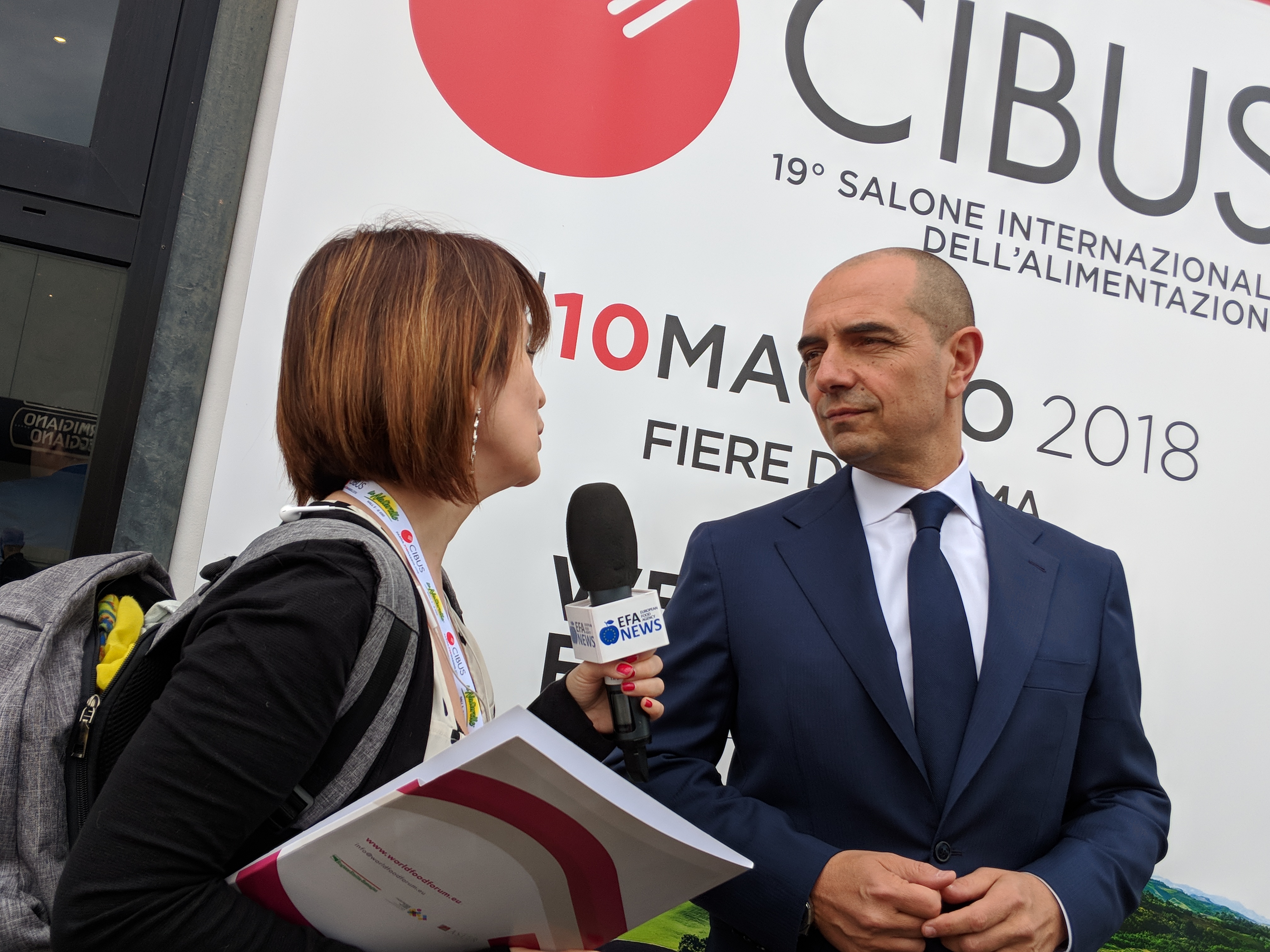 Luigi Scordamaglia, presidente di Federalimentare, in occasione della fiera Cibus 2018
