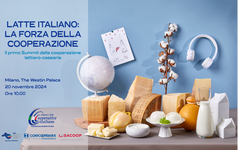 A Milano il 20 novembre primo Summit della cooperazione lattiero-casearia dal titolo "Latte italiano: la forza della cooperazione"