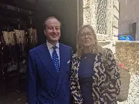 Giacomo Ponti, presidente Federvini, con la past president Micaela Pallini