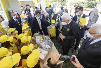 Castelporziano. Il Presidente Sergio Mattarella visita l’area del “campo scuola Coldiretti”, in occasione della 1^ Festa dell’educazione alimentare nelle scuole
