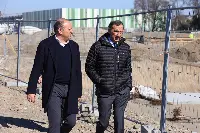 Accompagnato dal presidente di Sogemi Ferrero, il sindaco di Milano Sala verifica lo stato dei lavori di sviluppo del Mercato agroalimentare di Milano Foody