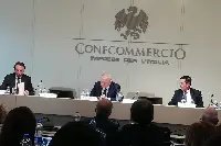 Presentazione rapporto ristorazione 2024 a cura di Fipe-Confcommercio. Da sinistra: Luciano Sbraga, Lino Enrico Stoppani, Aldo Mario Cursano