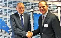 Da sinistra, il commissario europeo al commercio, Phil Hogan, e il presidente di Confagricoltura Massimiliano Giansanti